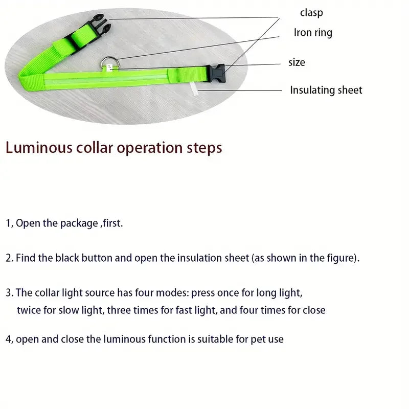Glow LED Dog Collar – Night Safety for Dogs