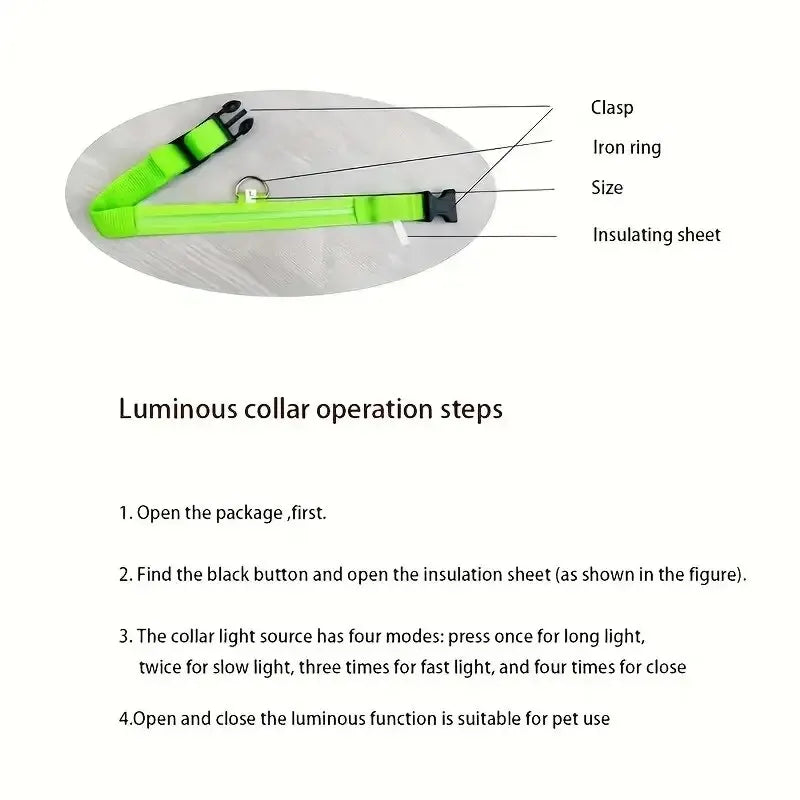 Glow LED Dog Collar – Night Safety for Dogs